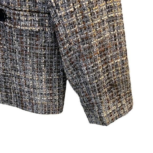 N Touch Tweed Button Front  Blazer Jacket Size 12 Brown Black Retro Academia - Picture 9 of 13